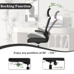 Ergonomic Office Chair for Long Hours & Back Pain Relief – Adjustable Lumbar Support & Headrest, High-Density Foam Cushion, Flip-Up Armrests, Perfect for Work & Study (Glam, Dark Black)