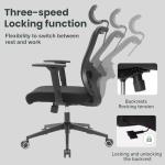 ZYFFHYLAI Ergonomic Office Chair - 350LB Mesh Office Chair with Adjustable Lumbar, High Back Computer Desk Chair with 3D Armrests, Comfy Chair with 2D Headrest & Tilt Function for Study, Work, Gaming