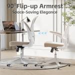 SICHY AGE Ergonomic Office Chair with Adjustable Lumbar Support & Flip-Up Armrests - High Back Computer Desk Chair with Thickened Seat Cushion, Rolling Wheels for Home/Office Study Work