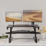 BONTEC Standing Desk Converter w/Dual Gas Spring, Height Adjustable for Dual Monitor Workstation (36")