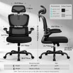 BESTFAIR High Back Ergonomic Office Chair, Breathable Mesh Desk Chair with Lumbar Support, Adjustable Headrest, Flip-up Armrests, Computer Gaming Chair