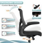 CYKOV Office Chair, High Back Desk Chair Adjustable Height and Ergonomic Design Home Office Computer Chair Executive Lumbar Support Padded Flip-up Armrest Swivel Task Chair