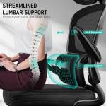 BESTFAIR High Back Ergonomic Office Chair, Breathable Mesh Desk Chair with Lumbar Support, Adjustable Headrest, Flip-up Armrests, Computer Gaming Chair