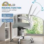 Mimoglad Ergonomic High Back Mesh Office Chair, Adjustable Lumbar Support, Thickened Seat Cushion (Modern, Moon Gray)
