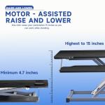 32" Electric Standing Desk Converter,Height Adjustable Riser, Ergonomic Sit-Stand Lift with Wide Dual Monitor Platform and Synchronous Moving Keyboard Tray, 60 lb Capacity - Black