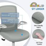 Mimoglad Ergonomic High Back Mesh Office Chair, Adjustable Lumbar Support, Thickened Seat Cushion (Modern, Moon Gray)