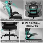 BESTFAIR High Back Ergonomic Office Chair, Breathable Mesh Desk Chair with Lumbar Support, Adjustable Headrest, Flip-up Armrests, Computer Gaming Chair
