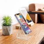KTRIO Acrylic Cell Phone Stand Holder for Desk, Clear Phone Dock Cradle Compatible with iPhone 16/15/14/13 Pro Max 12/11 XR, All Smartphones, Office Accessories