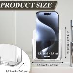 Wall Mounted Phone Holder, Clear Phone Stand Self Adhesive with Charging Hole Compatible with iPhone and Android Smartphone Cradle Bedside Organizer Remote Control Stand for Home Office 2-Pack