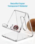 KTRIO Acrylic Cell Phone Stand Holder for Desk, Clear Phone Dock Cradle Compatible with iPhone 16/15/14/13 Pro Max 12/11 XR, All Smartphones, Office Accessories