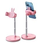 OATSBASF Cute Chat Stand, Angle Height Adjustable Cell Phone Stand for Desk, Kawaii Phone Holder Stand for Recording, Compatible with iPhone, All Phones (Pink)