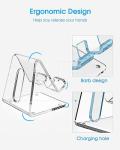 KTRIO Acrylic Cell Phone Stand Holder for Desk, Clear Phone Dock Cradle Compatible with iPhone 16/15/14/13 Pro Max 12/11 XR, All Smartphones, Office Accessories
