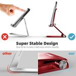 TOPGO Cell Phone Stand, [Stable & Height Adjustable] Foldable Cellphone Holder for Desk, Office Desktop, Bedside Table, Compatible with iPhone 15 Pro Max/Galaxy S24 Ultra/Smartphones/iPad mini (Red)