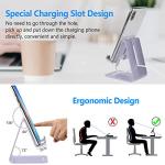 Urmust Cell Phone Stand for Desk Phone Holder Dock Cradle Stand for iPhone 15 14 13 12 11 Pro Max X Xr 8 Plus 7 6, Tablet(4-10in) Light Purple