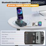 Joymate Gifts for Men and Women, Wireless Phone Charger Stand with Bluetooth Speaker and Adjustable Angle Phone Holder for Desk Tech Gift for Birthday/Anniversary (Black)