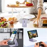 Urmust Cell Phone Stand for Desk Phone Holder Dock Cradle Stand for iPhone 15 14 13 12 11 Pro Max X Xr 8 Plus 7 6, Tablet(4-10in) Light Purple