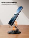 Lamicall Cell Phone Stand for Desk - [360° Rotation] Sturdy Adjustable Desktop Phone Holder, Foldable Mobile Stand, Office Desk Accessories for iPhone 16 15 14 Pro Max, Galaxy S25 S24, All Phones