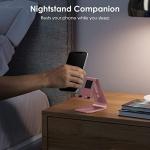 [Updated Solid Version] OMOTON Desktop Cell Phone Stand Tablet Stand, Advanced 4mm Thickness Aluminum Stand Holder for Mobile Phone and Tablet (Up to 10.1 inch), Rose Gold