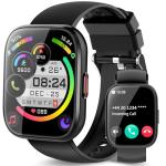 Smart Watch for Men Women Bluetooth Call, 1.85" HD Touch Screen Fitness Watch with Sleep Heart Rate Monitor, 112+ Sports Modes, IP68 Waterproof Activity Trackers for Android iOS, Black