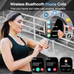 Smart Watch for Men Women Bluetooth Call, 1.85" HD Touch Screen Fitness Watch with Sleep Heart Rate Monitor, 112+ Sports Modes, IP68 Waterproof Activity Trackers for Android iOS, Black