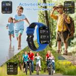 Kids Smart Watch Boys with Fitness & Sleep Tracker, Waterproof Smart Watch for Kids Age 5-12, Sport Modes Heart Rate SOS Button HD Camera DIY Dial Games Music Recorder, NO APP/Phone, Boys Gifts Toys