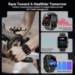 Smart Watch with Alexa Built-in, 1.83" HD Touchscreen Fitness Tracker, Bluetooth Notifications/Calls, IP68 Waterproof, 120+ Sport Modes, 24/7 Heart Rate & Sleep Monitor for iPhone Android iOS (Black)