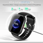 Smart Watch for Men Women Bluetooth Call, 1.85" HD Touch Screen Fitness Watch with Sleep Heart Rate Monitor, 112+ Sports Modes, IP68 Waterproof Activity Trackers for Android iOS, Black