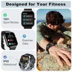 Smart Watch for Men Women, 1.96" Smartwatch (Answer/Make Call), IP68 Waterproof Fitness Tracker, 100+ Sport Modes, Heart Rate and Sleep Monitor, Pedometer, Smartwatches for Android iOS