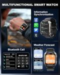 EBXDW Military Smart Watches for Men IP68 Waterproof for Swimming, with Answer/Make Calls, 80 Days Extra-Long Battery Outdoor Tactical Smart Fitness Watch for Android, Black