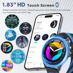 DIVOAZBVO Smart Watches for Women Men, 1.39" HD IPS Touchscreen Smartwatch with 120 Sports Modes, Heart Rate/Sleep Monitor, IP67 Waterproof, Bluetooth Call & Music Control for iPhone/Android (Black)