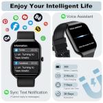 Smart Watch for Men Women, 1.96" Smartwatch (Answer/Make Call), IP68 Waterproof Fitness Tracker, 100+ Sport Modes, Heart Rate and Sleep Monitor, Pedometer, Smartwatches for Android iOS