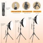 UBeesize Softbox Photography Lighting Kit, 20'' x 20'' Professional Softbox Lighting Kit with 85W 3000-7500K LED Bulbs, Studio Lights for Photography/Live Streaming/Video Recording