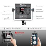 GVM 2 Pack LED Video Lighting Kits with APP Control, Bi-Color Variable 2300K~6800K with Digital Display Brightness of 10~100% for Video Photography, CRI97+ TLCI97 Led Video Light Panel +Barndoor
