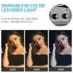GVM 2 Pack LED Video Lighting Kits with APP Control, Bi-Color Variable 2300K~6800K with Digital Display Brightness of 10~100% for Video Photography, CRI97+ TLCI97 Led Video Light Panel +Barndoor