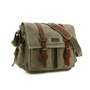 Kattee Leather Canvas Camera Bags for Men Vintage DSLR SLR Messenger Shoulder Bags