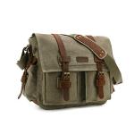 Kattee Leather Canvas Camera Bags for Men Vintage DSLR SLR Messenger Shoulder Bags