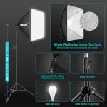 EMART 8.5 x 10 ft Backdrop Support System, Professional Photography Lighting Kit with 50W LED Bulb, Reflector, 6 * 9ft Backdrop *3, Umbrellas&Softbox Lighting Kit for Studio, Portrait, Video Shooting