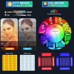 GVM RGB LED Panel Video Light, Photography Lighting with APP Control, 800D Video Lighting Kit for YouTube Studio, Gaming, Streaming, Conference, 8 Kinds of Scene Lights, CRI 97, 2 Packs