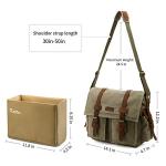 Kattee Leather Canvas Camera Bags for Men Vintage DSLR SLR Messenger Shoulder Bags