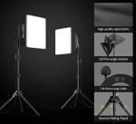 RALENO Softbox Lighting Kit, 2 x 16'' x 16'' Photography Studio Equipments with 50W / 5500K / 95 CRI LED Bulbs, Continuous Lighting System for Video Recording and Photography Shooting Model：PS080