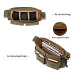 Kattee Leather Canvas Camera Bags for Men Vintage DSLR SLR Messenger Shoulder Bags