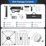 EMART Softbox Lighting Kit, 16"X16" Soft Box, 3000K-6000K 85W LED Bulbs with Remote, 65" Tripod, Professional Softbox Photography Lighting Kit for Studio Lights, Portrait, Video Recording(1PACK)