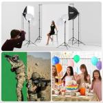 EMART 8.5 x 10 ft Backdrop Support System, Professional Photography Lighting Kit with 50W LED Bulb, Reflector, 6 * 9ft Backdrop *3, Umbrellas&Softbox Lighting Kit for Studio, Portrait, Video Shooting