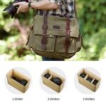 Kattee Leather Canvas Camera Bags for Men Vintage DSLR SLR Messenger Shoulder Bags