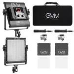 GVM 2 Pack LED Video Lighting Kits with APP Control, Bi-Color Variable 2300K~6800K with Digital Display Brightness of 10~100% for Video Photography, CRI97+ TLCI97 Led Video Light Panel +Barndoor