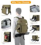 Zecti Camera Backpack 17" for Photography DSLR/SLR/Mirrorless Camera Bag Waterproof with Tripod Holder & Removable Modular Inserts & Rain Cover with Canon, Nikon, Sony