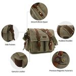 Kattee Leather Canvas Camera Bags for Men Vintage DSLR SLR Messenger Shoulder Bags