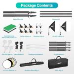 EMART 8.5 x 10 ft Backdrop Support System, Professional Photography Lighting Kit with 50W LED Bulb, Reflector, 6 * 9ft Backdrop *3, Umbrellas&Softbox Lighting Kit for Studio, Portrait, Video Shooting
