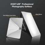 RALENO Softbox Lighting Kit, 20X28-Inch Softbox Photography Lighting with LED Bulbs(50W | 5500K | TLCI≥97), Streaming Lighting for Video Rcording Photoes Portraits YouTube | Model: PS40
