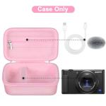 Canboc Carrying Case for Sony ZV-1/ ZV-1F/ ZV-1 II Digital Camera for Content Creators, Sony ZV1 Vlogging Camera Bag, Zipper Mesh Pocket fits USB Cable, Batteries, Pink